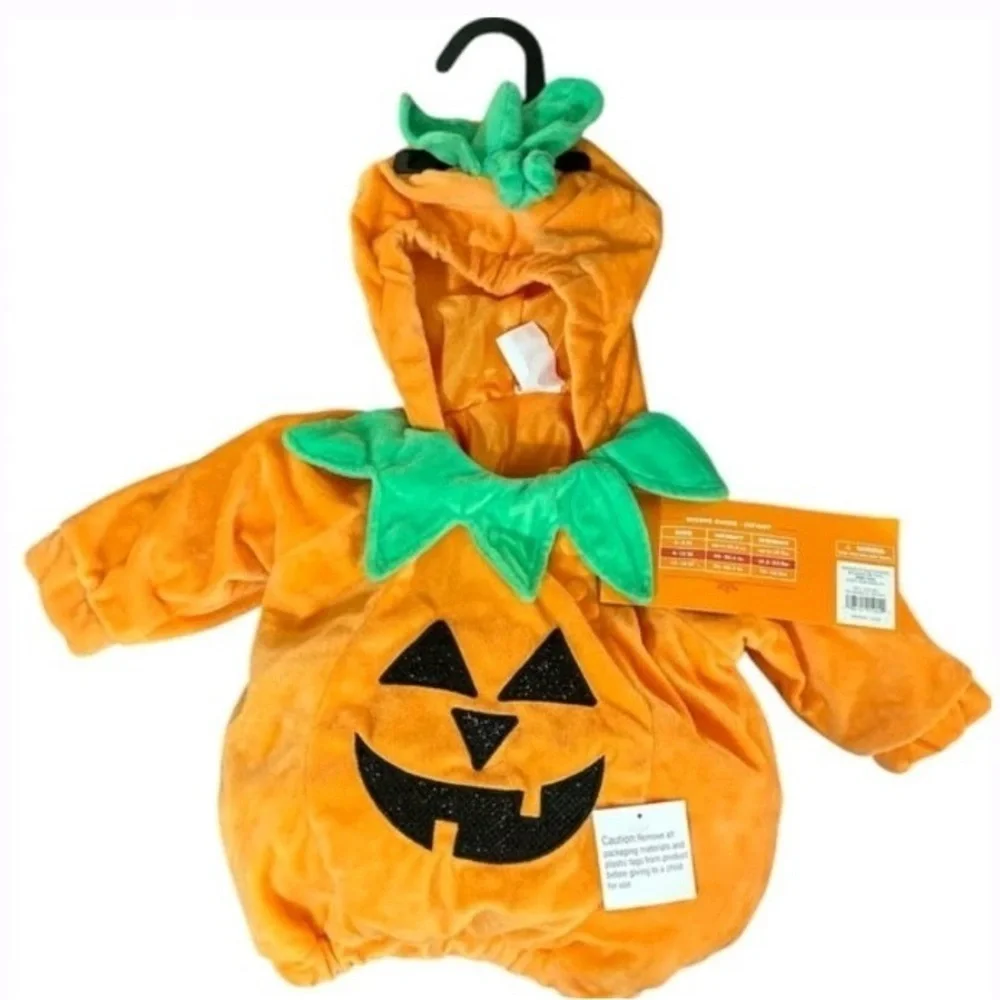 Playful Pumpkin Costume for Kids - Orange and Green